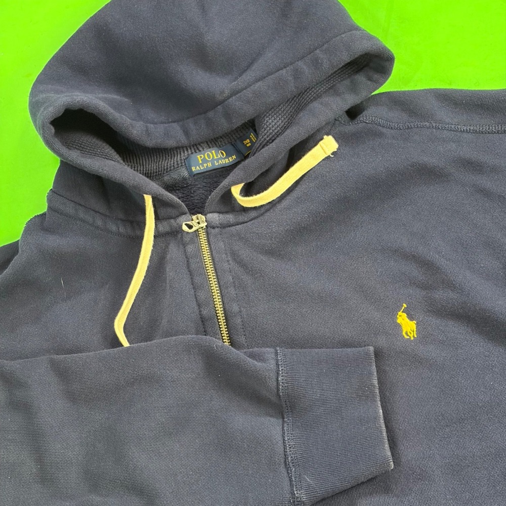 Polo Ralph Lauren Full Zip Hoodie Mens 3XB Big Navy Blue Pony Logo Hooded Pocket